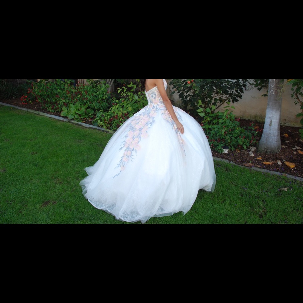 White quinceañera dress